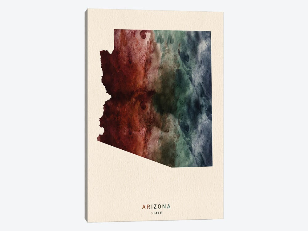 Arizona State Map Desert Style by WallDecorAddict 1-piece Art Print