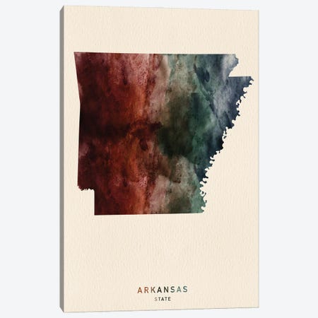 Arkansas State Map Desert Style Canvas Print #WDA2568} by WallDecorAddict Canvas Art Print