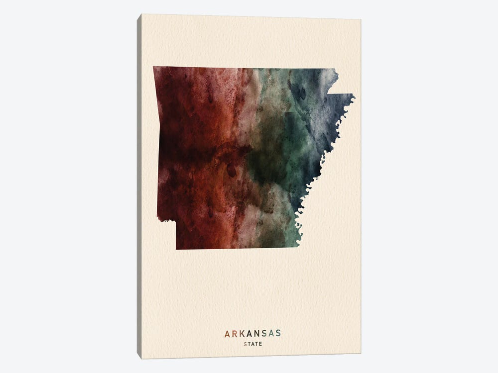 Arkansas State Map Desert Style by WallDecorAddict 1-piece Canvas Artwork