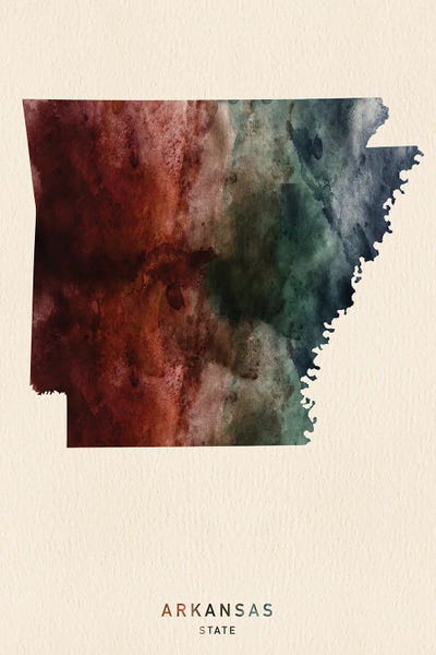 Arkansas: Arkansas State Map Desert Style by WallDecorAddict