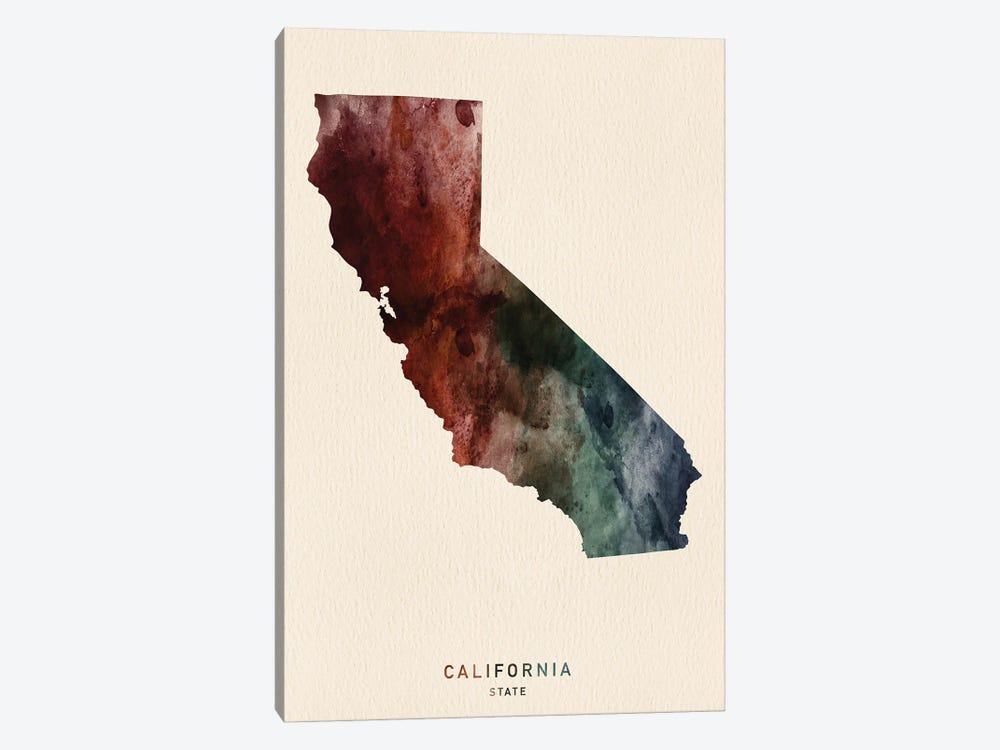 California State Map Desert Style by WallDecorAddict 1-piece Art Print