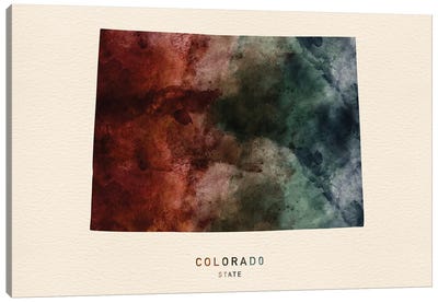 Colorado State Map Desert Style Canvas Art Print - State Maps