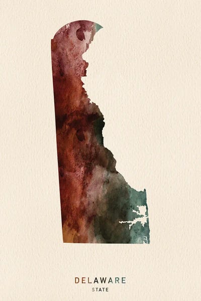 Delaware: Delaware State Map Desert Style by WallDecorAddict
