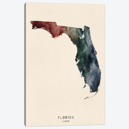 Florida State Map Desert Style Canvas Print #WDA2573} by WallDecorAddict Canvas Artwork