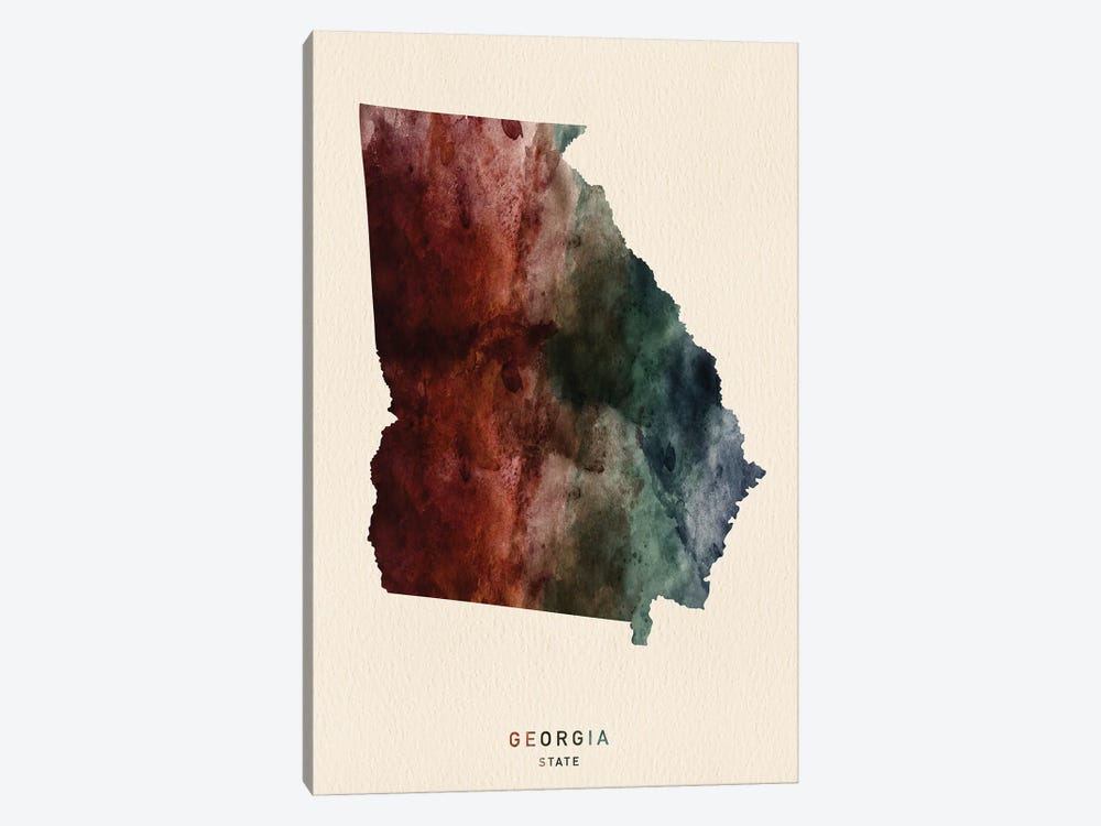Georgia State Map Desert Style by WallDecorAddict 1-piece Art Print