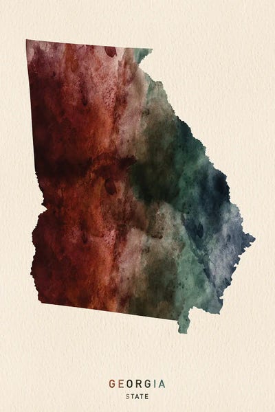Georgia: Georgia State Map Desert Style by WallDecorAddict