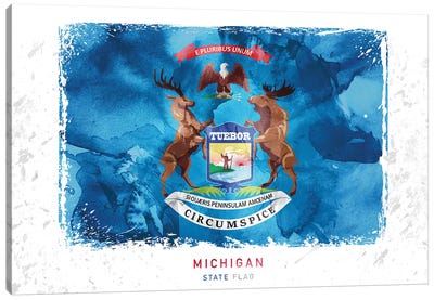 Michigan Canvas Art Print - Flag Art