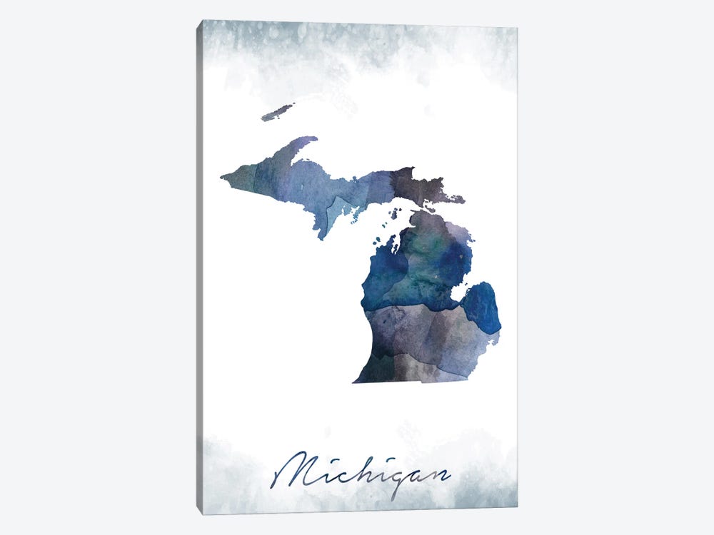 Michigan State Bluish by WallDecorAddict 1-piece Art Print