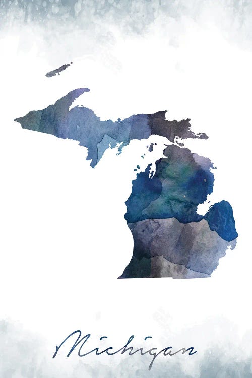 Michigan State Bluish by WallDecorAddict wall art