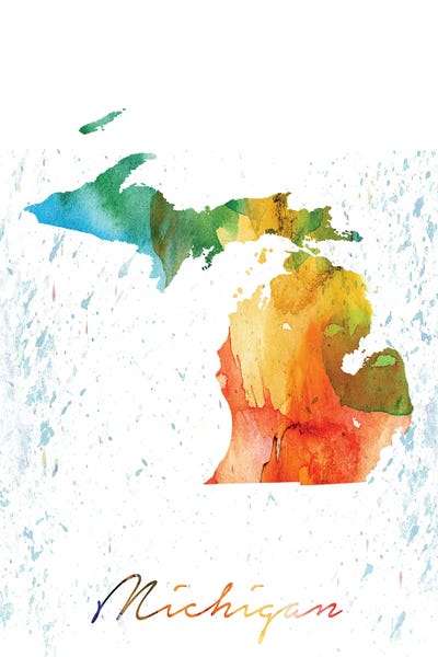 Michigan: Michigan State Colorful by WallDecorAddict