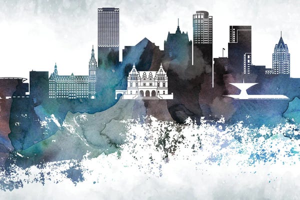 WallDecorAddict: Milwaukee Bluish Skylines by WallDecorAddict