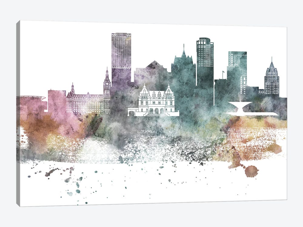 Milwaukee Pastel Skylines by WallDecorAddict 1-piece Art Print