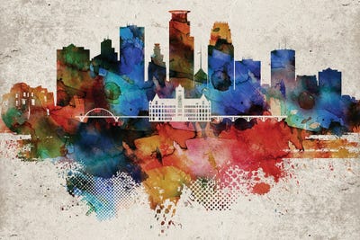 Minneapolis Abstract by WallDecorAddict framed canvas print