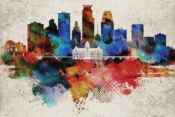 Minnesota: Minneapolis Abstract by WallDecorAddict