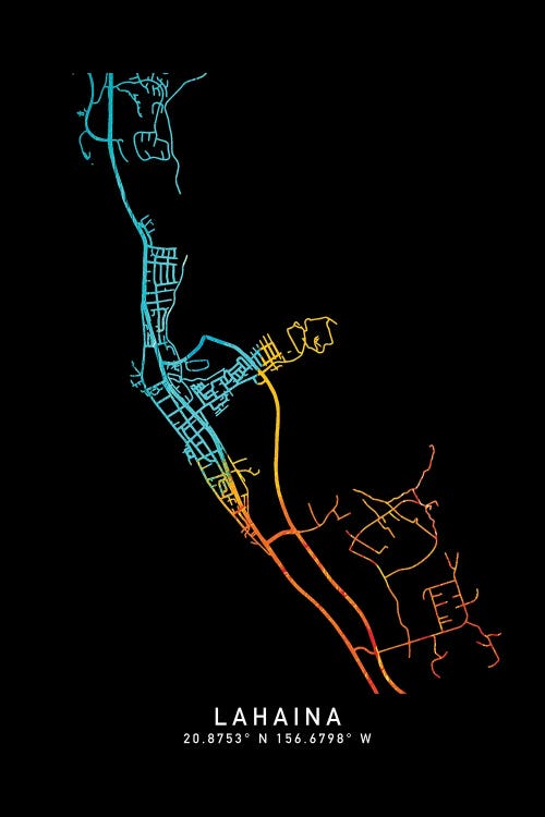 Lahaina, City Map, Shade Of Orange