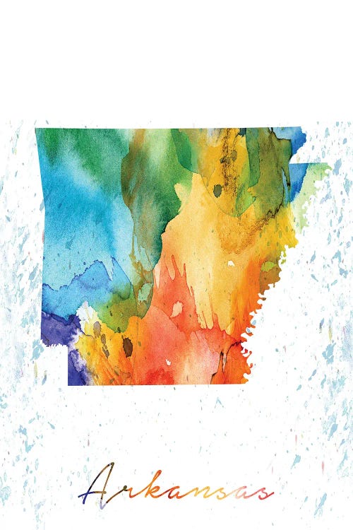Arkansas State Colorful by WallDecorAddict wall art