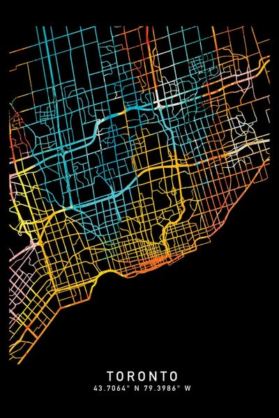 Toronto: Toronto City Map, Shade Of Orange by WallDecorAddict
