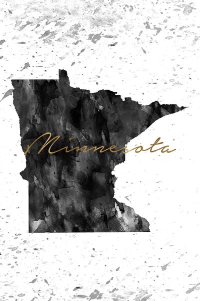 Minnesota: Minnesota Black And White Gold by WallDecorAddict