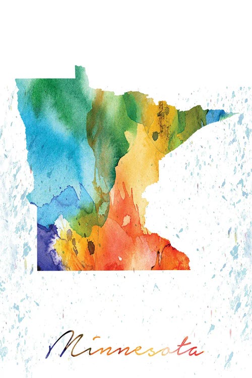 Minnesota State Colorful by WallDecorAddict wall art