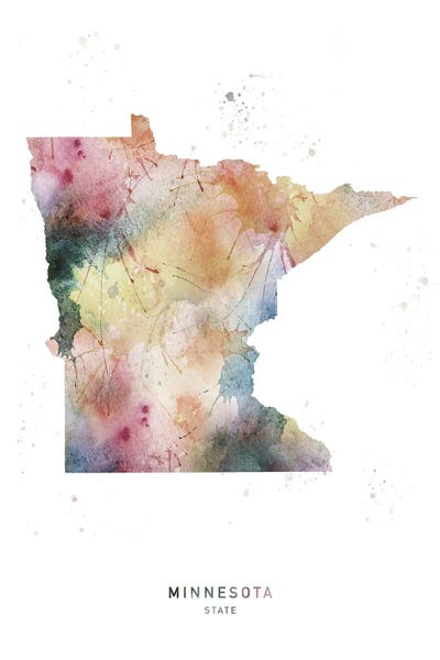 Minnesota: Minnesota State Watercolor by WallDecorAddict