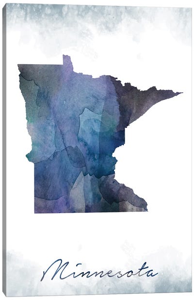 Minnesota Statebluish Canvas Art Print - WallDecorAddict