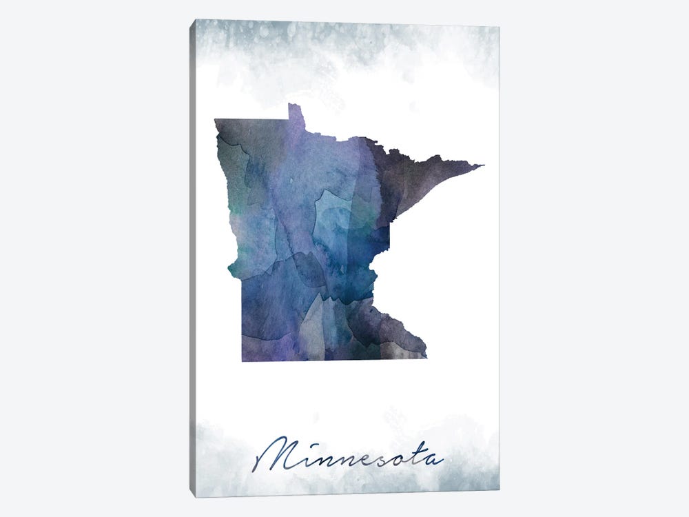 Minnesota Statebluish by WallDecorAddict 1-piece Canvas Print