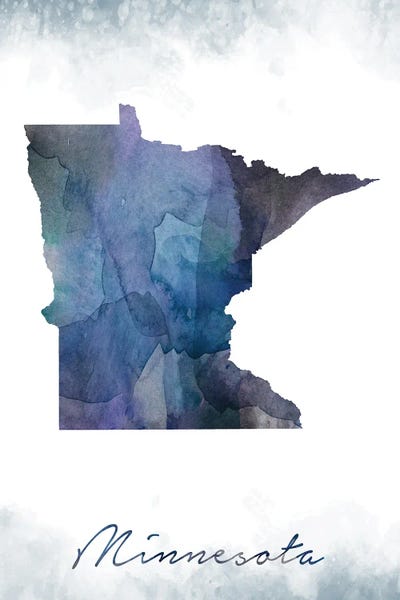 Large Map Art - Canvas Prints: Minnesota Statebluish by WallDecorAddict