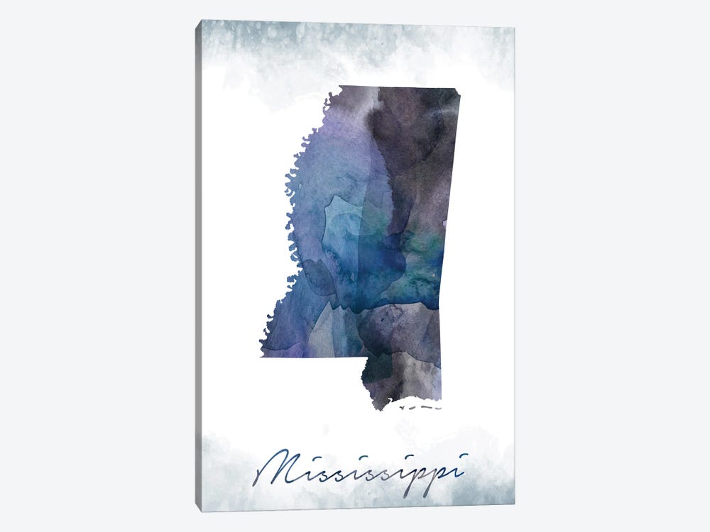 Mississippi State Bluish by WallDecorAddict 1-piece Art Print