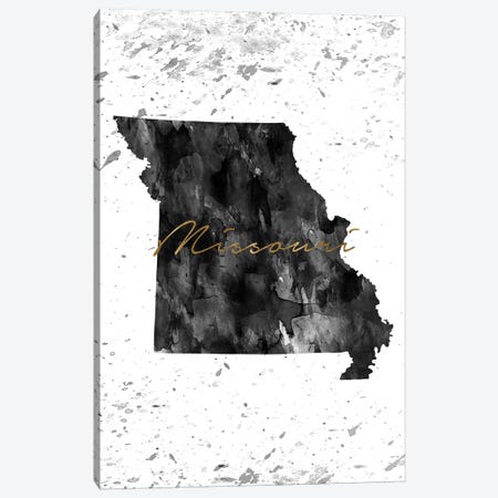 Missouri Black And White Gold Canvas Print #WDA280} by WallDecorAddict Canvas Print