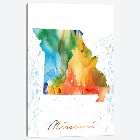 Missouri State Colorful Canvas Print #WDA282} by WallDecorAddict Art Print