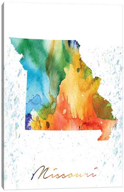 Missouri State Colorful Canvas Art Print - Missouri Art