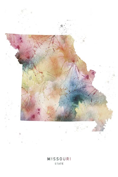 Missouri State Watercolor by WallDecorAddict framed canvas print