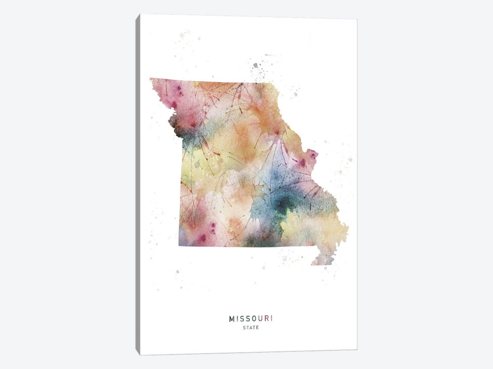 Missouri State Watercolor by WallDecorAddict 1-piece Canvas Print