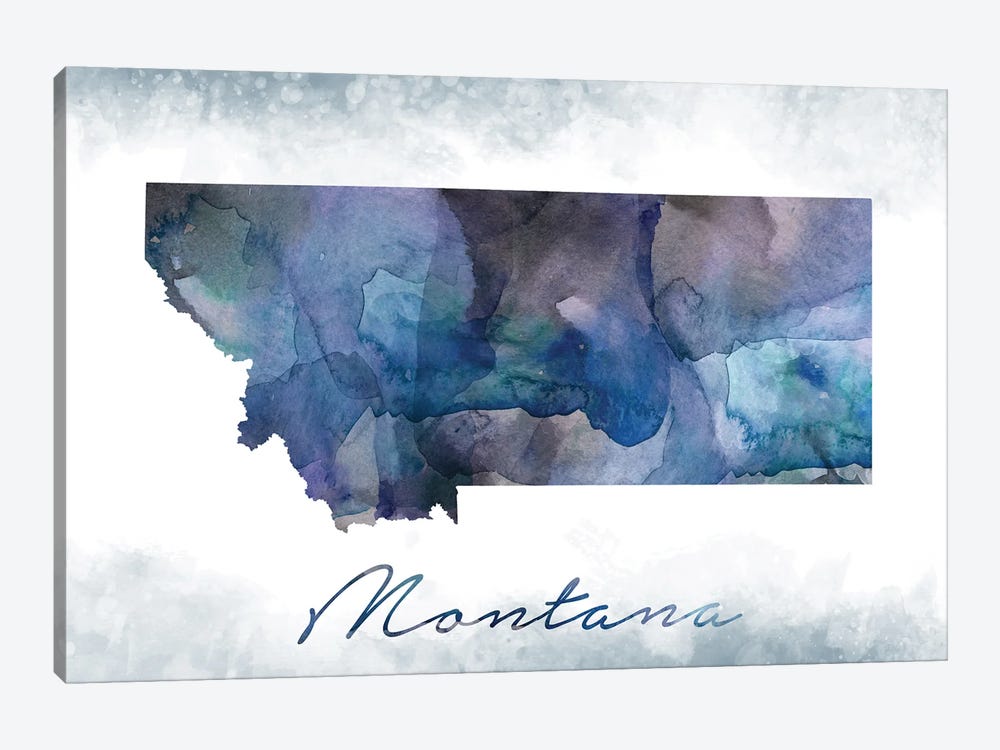 Montana State Bluish by WallDecorAddict 1-piece Canvas Artwork