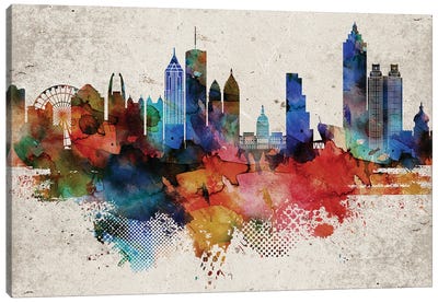 Atlanta Abstract Canvas Art Print - WallDecorAddict