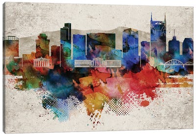 Nashville Abstract Canvas Art Print - Nashville Skylines
