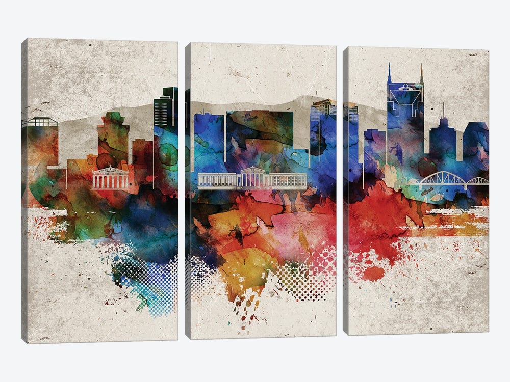 Nashville Abstract by WallDecorAddict 3-piece Art Print