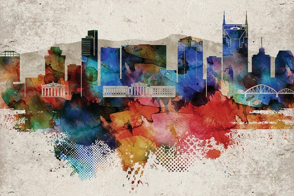 Tennessee: Nashville Abstract by WallDecorAddict
