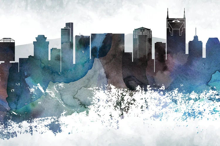 Nashville Bluish Skylines by WallDecorAddict wall art