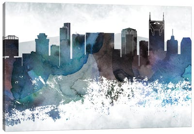 Nashville Bluish Skylines Canvas Art Print - WallDecorAddict