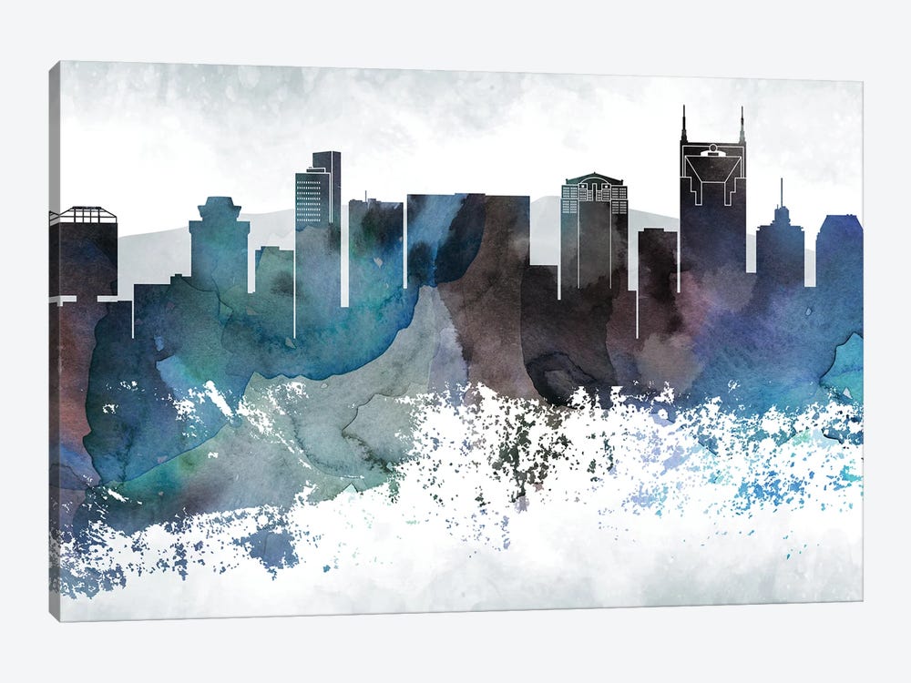 Nashville Bluish Skylines by WallDecorAddict 1-piece Canvas Print