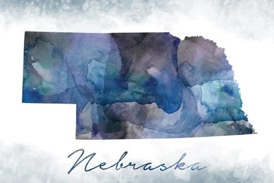 Nebraska State Bluish by WallDecorAddict framed wall art