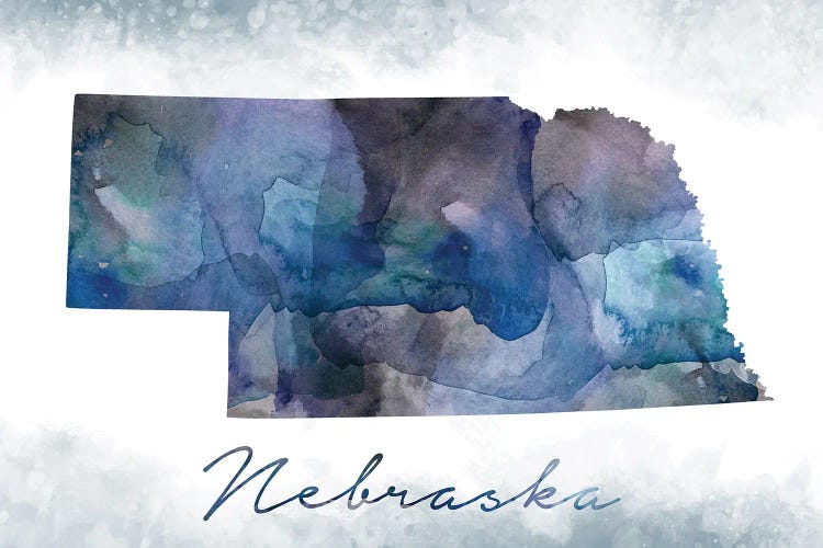 Nebraska State Bluish by WallDecorAddict wall art