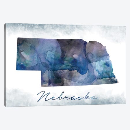 Nebraska State Bluish Canvas Print #WDA296} by WallDecorAddict Art Print
