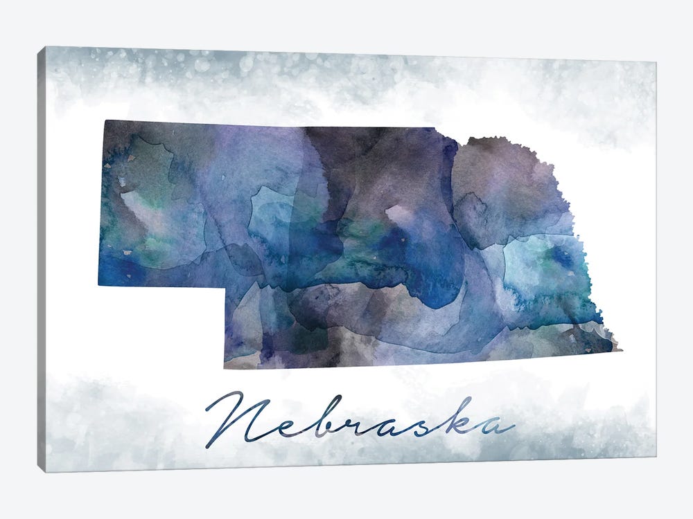 Nebraska State Bluish by WallDecorAddict 1-piece Canvas Print