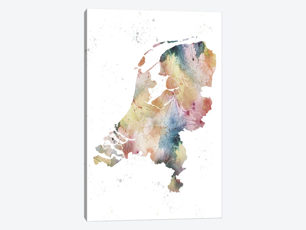 Netherlands Nature Watercolor by WallDecorAddict 1-piece Canvas Artwork