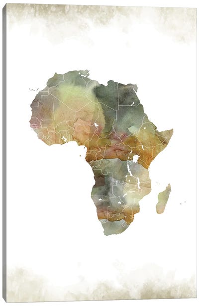 Africa Greenish Map Canvas Art Print - Country Maps