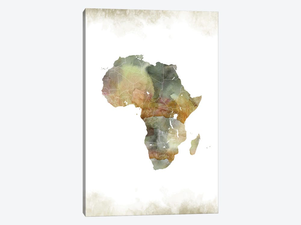Africa Greenish Map by WallDecorAddict 1-piece Canvas Print