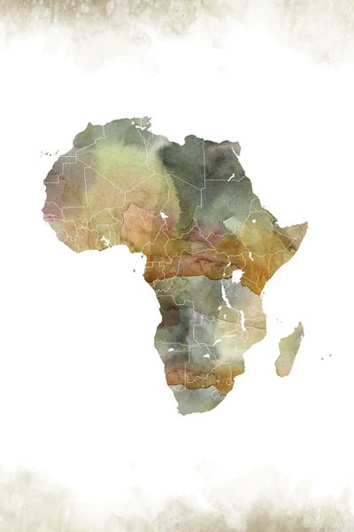 Maps: Africa Greenish Map by WallDecorAddict