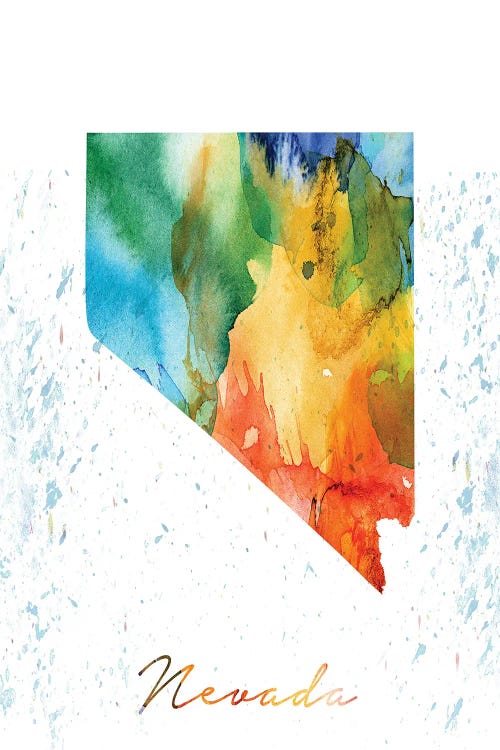 Nevada State Colorful by WallDecorAddict canvas print